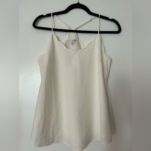 J Crew Scalloped Tank top off white/cream